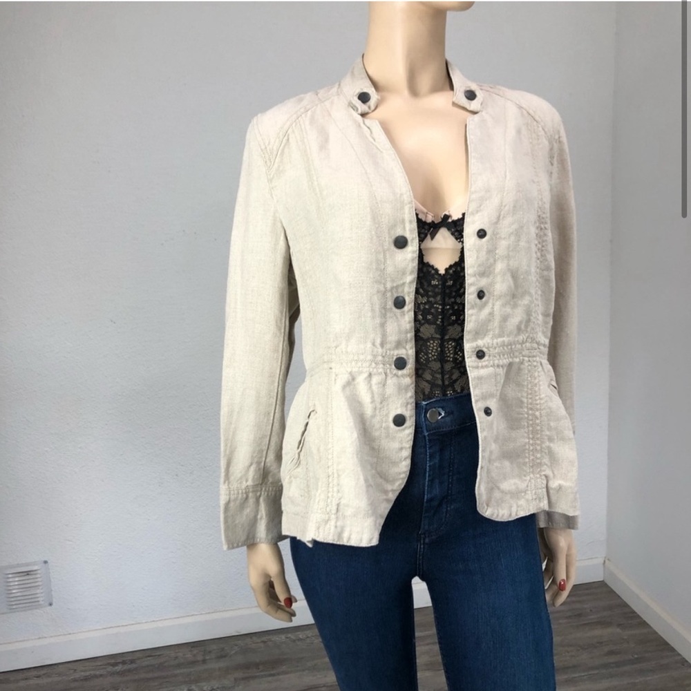 Coldwater Creek Beige Push Button Front Jacket - image 1